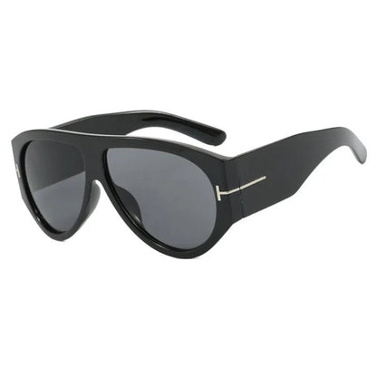 Cannes oversized shield women's shades in black acetate frame with black TAC lenses, 100% UV protection, right 3/4 angle view on white background