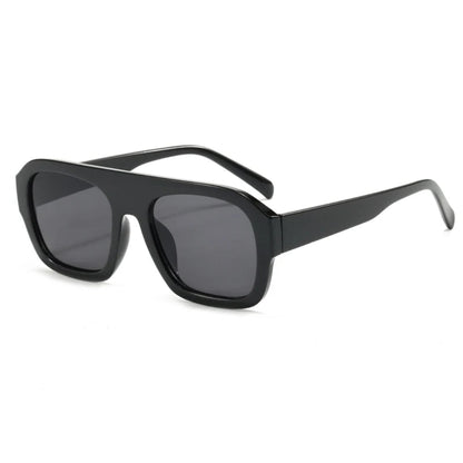 Elyss shield women's shades in black acetate frame with black TAC lenses, 100% UV protection, right 3/4 angle view on white background